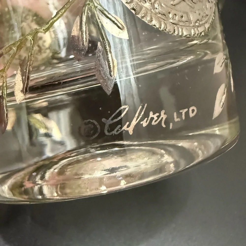 Lot of 5 Vintage MCM MidMod CULVER Midas 22K Gold American Coin Leaves Highball